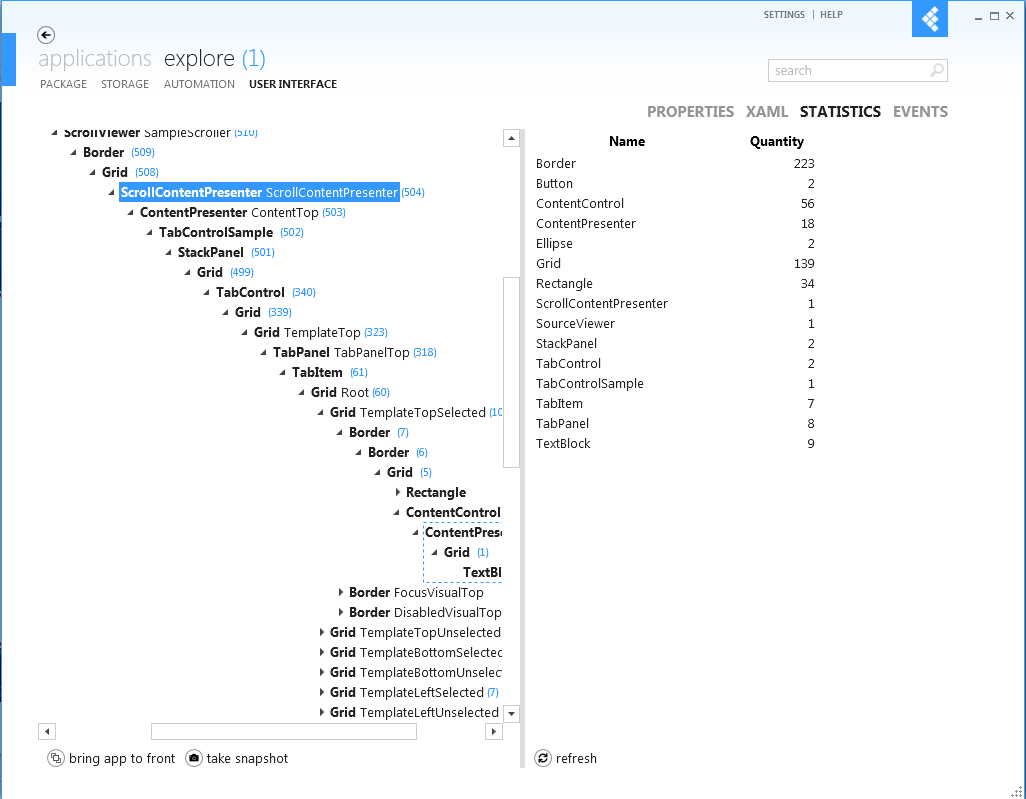 XAMLSpy Statistics